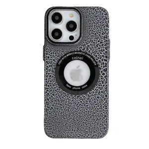 Luxury Magnetic Wireless Charging Phone Case For IPhone 15 15pro 14 13 12 Pro Max Logo Hole PC Shockproof Case