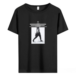 Camiseta de Verano para Hombre, 1 <span class=keywords><strong>Yuan</strong></span>, con Estampado Vintage, de Algodón Perlado, Cuello Redondo, Tejido de Punto, Manga Corta, Ajuste Holgado, Absorbe la Humedad, Tejido de 180g - Product Image 5