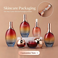 Flacon compte-gouttes de parfum de luxe plaqué or personnalisé de 5 à 100 ml, pot à crème, ensemble de crème pour le visage, flacons de parfum vides avec boîtes cadeaux