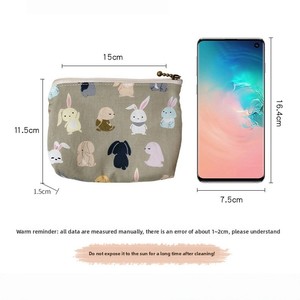 Monedero de tela de algodón para mujer, diseño de frutas, cartera para teléfono móvil, impresión en relieve, bolsillo pequeño cuadrado integrado, delgado - Product Image 6