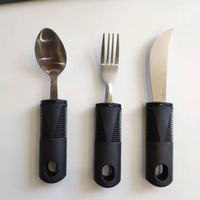 Couteau, cuillère et fourchette de table pour la réadaptation, 3 ensembles d'ustensiles écologiques sans BPA