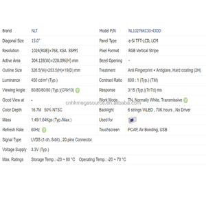 NL10276KC30-43DD 15 inch 1024*768 TFT LCD screen module lcd <b>display</b> screen tft lcd <b>panel</b> in stock In Stock - Product Image 3