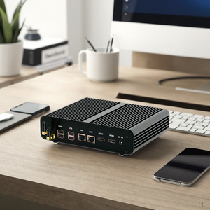 Không quạt Mini PC Core I7 4500U Dual Lan HD <span class=keywords><strong>RAID</strong></span> 4X USB3.0 4x USB2.0 quang HTPC Máy tính để bàn chơi game máy tính Wifi EU - Product Image 1