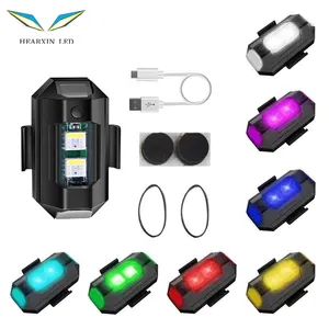 Mini lâmpada de flash de aviso, popular, veículo, acessórios, emergência, carga usb, 7 cores, led, rgb, luz noturna estroboscópica para moto e carros