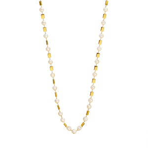 DGIDDK <b>Gold</b> Square <b>Pearl</b> Chain <b>Necklace</b> 40-60cm Stainless Steel Fashion Jewelry Unisex Daily Wear Gift - Product Image 1