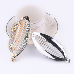 Brincloworld — accessoires pour cheveux de femmes, pinces <span class=keywords><strong>banane</strong></span> en <span class=keywords><strong>or</strong></span>, argent, hématite, strass, Design personnalisé - Product Image 3