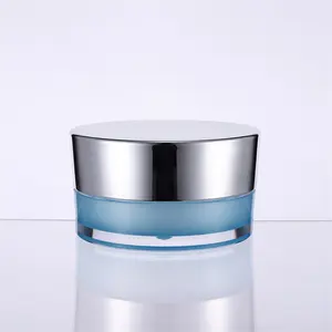 Wholesale Frosted Blue Body Butter Plastic Cosmetic Container Cream Jars With Lid