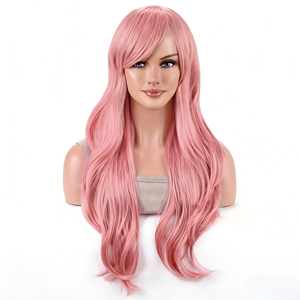 Peluca <span class=keywords><strong>de</strong></span> Moda en Oferta, Resistente al Calor, Larga, Ondulada, Rizada, con Flequillo Lateral, para Mujer, Carnicaroon Wig <span class=keywords><strong>Outlet</strong></span> - Product Image 6