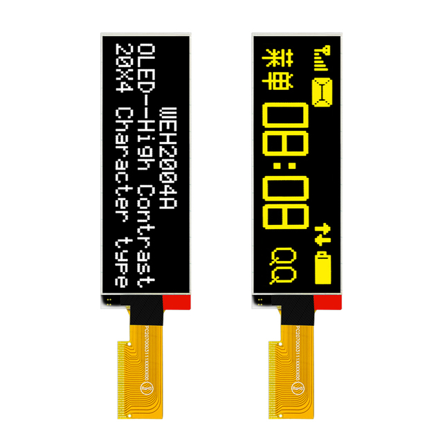 2.89 Inch Vertical Mini Small Monochrome PMOLED Display Module 20*4 SSD1311 Parallel SPI I2C OLED Panel Screen WEO002004C