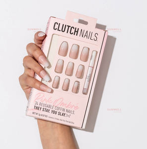 Cajas de embalaje de uñas portátiles de cartón de ventana nueva <span class=keywords><strong>para</strong></span> prensa en uñas papel especial plegable estampado en caliente impreso - Product Image 1