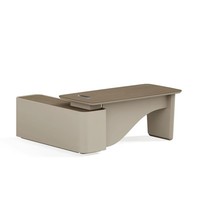 Bureau d'ordinateur de luxe en bois massif peu encombrant en forme de L avec tiroirs de rangement et bordure en PVC pour