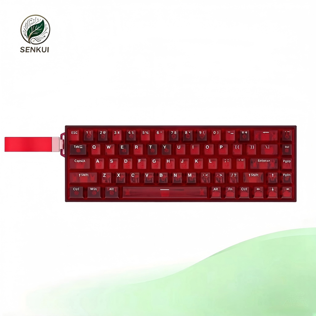 Factory Supplied 68 Keys Unique Transparent Switch Mechanical Keyboard RGB Backlit Keyboard for Gamer Gaming