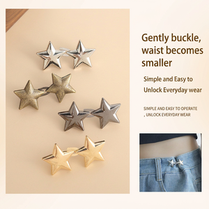 Boucles de pantalon ajustables, clips de serrage de taille sans <span class=keywords><strong>couture</strong></span>, clips pour pantalon, serre-taille étoile - Product Image 2