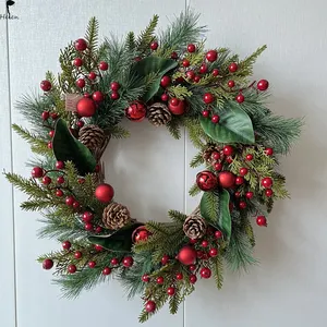 Pinecone Christmas wreaths and spruce covered wreaths with high quality durable frames made of high quality metal
