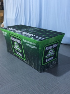 Biểu tượng tùy chỉnh triển lãm thương mại Khăn trải bàn Stretch bảng Bìa được trang bị draped ném Runner khuyến mại Nguồn cung cấp bên - Product Image 4