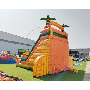 Commercial Grade PVC Yellow Marble Inflatable Water <b>Slide</b> with Pool <b>Large</b> Inflatable Palm Water <b>Slide</b> Jumping Castle - Product Image 3