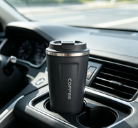 380ml Mug Kopi Perjalanan Vakum Isolasi Stainless Steel dengan Logo Kustom, Botol Air Ramah Lingkungan untuk Hadiah Bisnis Kantor