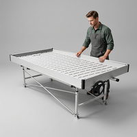 Serre agricole grande taille multi-travées HANGDI avec système hydroponique et bacs de semis à flux et reflux pour culture verticale intérieure roulante