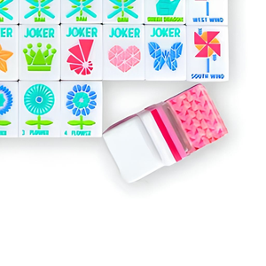 <span class=keywords><strong>Mahjong</strong></span> de luxe pliable 160 pièces à quatre couches avec angles prononcés et couleurs vibrantes, ensemble de <span class=keywords><strong>Mahjong</strong></span> américain en acrylique rose prismatique - Product Image 4