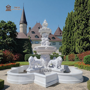 Trevi Tùy Chỉnh Lớn Ngoài Trời Vườn Tay Chạm Khắc Đá Tự Nhiên Đá Cẩm Thạch Sư Tử Nước Đài Phun Nước Cho Bán Vườn Trang Trí Nội Thất Đá Cẩm Thạch Đài Phun Nước - Product Image 5