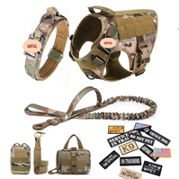 Ensemble de laisse tactique pour chien en nylon 1050D luxueux, imperméable, camouflage, harnais réglable pour poitrine et dos pour animaux de compagnie