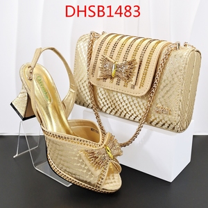 <span class=keywords><strong>Scarpe</strong></span> da donna eleganti e semplici abbinate borsa in tessuto mimetico con fibbia diamantata decorazioni casual <span class=keywords><strong>tacco</strong></span> alto pantofole - Product Image 3