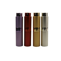 Atomiseur de parfum rechargeable miniature en aluminium noir mat avec logo personnalisé, 5 ml, 8 ml, 10 ml, 15 ml, 20 ml, portable pour les voyages