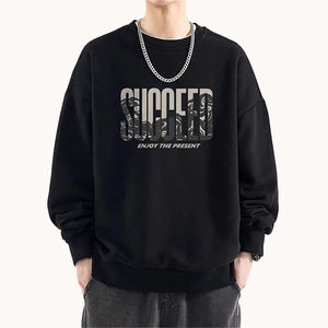 Sudadera Vintage de Cuello Redondo con Forro Polar Grueso para Hombre, Estilo Holgado para Otoño e Invierno, Nuevo Estilo, Logotipo Personalizado, Versátil, Sin Capucha - Product Image 3