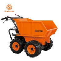 Sinolink Wheel Dumper 9HP 270cc Moteur à essence Haute efficacité Pneus à profondeur de bande de roulement élevée Déchargement mécanique Capacité de charge de 500 kg