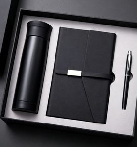Wholesale Corporate Leather Notebook Bottle Gift Sets Customizable Luxury A5 Diary Note <b>Book</b> Meeting Notepad Gift Box With Pen - Product Image 1