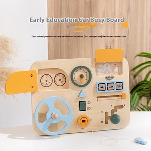 Caja ocupada <span class=keywords><strong>de</strong></span> <span class=keywords><strong>madera</strong></span> inspirada en Montessori <span class=keywords><strong>para</strong></span> bebé, juguete educativo <span class=keywords><strong>para</strong></span> 1-3 años <span class=keywords><strong>de</strong></span> edad, mejora las habilidades motoras finas, volante <span class=keywords><strong>de</strong></span> coche - Product Image 6