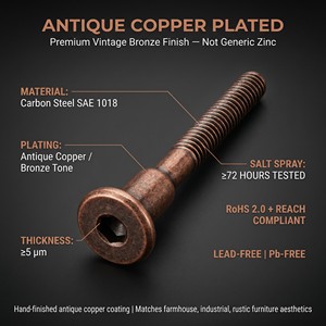 Tornillo hexagonal de acero al carbono cincado a medida de fábrica 1/4-20 x 70 mm para herrajes de armarios de inodoros y baños públicos - Product Image 2