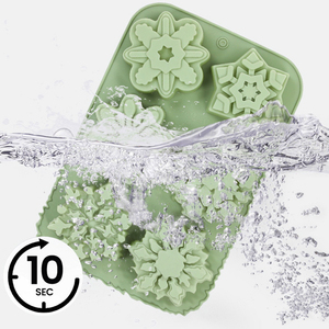 Nuovo Stampo in Silicone per Modellare Fiocchi di Neve a 6 Scomparti, Facile da Sformare, Silicone per Alimenti per Pasticceria Francese e Dessert, Forma Rettangolare - Product Image 3