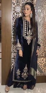 New-Dazzling--Long Kurta with <b>Pant</b> --Dress for Party-wear-dress with Elegant applique work for Party/ Wedding =2021 - Product Image 2