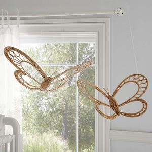 Decoraciones de ratán con forma de mariposa de <span class=keywords><strong>estilo</strong></span> nórdico, adornos de pared con forma de mariposa tejidos con hierba o accesorios para fotografía. - Product Image 2