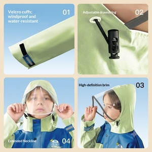 Impermeabile per Bambini, Ragazzi e Ragazze, Studenti di Scuola Primaria e Asilo, <span class=keywords><strong>Antipioggia</strong></span> alla Moda e Antivento - Product Image 4