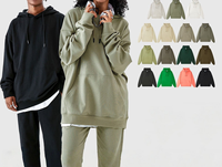Sweat à capuche unisexe en coton épais de qualité supérieure, coupe oversize, tissu extensible, poche kangourou, logo personnalisé