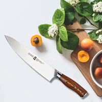 TUO US en stock Couteau de cuisine forgé 1.4116 Gyuto en acier allemand de 8 pouces avec manche ergonomique en bois de Pakkawood