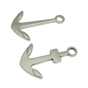 Pendentif ancre en acier inoxydable, boucle de corde pour la fabrication de bijoux DIY, accessoires couleur acier, finition lisse - Product Image 3