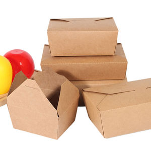 Wadah makanan kertas mudah terurai kustom kemasan salad mengambil kotak makan siang - Product Image 2