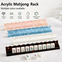 Support de Mahjong en Acrylique Personnalisé avec Logo, 4 Pièces, avec Poussoir Festonné, Écologique, Transparent, Robuste, Ajustement Parfait pour Utilisation en Casino