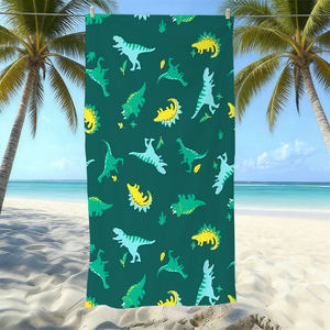 Serviette <span class=keywords><strong>de</strong></span> plage carrée pour garçons, imprimé dinosaure, en microfibre douce et légère, écologique, motif dessin animé, pour la natation - Product Image 4