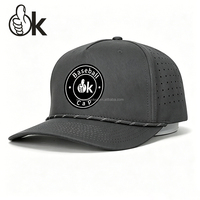 Gorras perforadas con orificios, con LOGO personalizado, bordado 3D, deportivas, para golf, béisbol, tipo Dad Hat, gorras de 5 paneles, gorra de malla en blanco