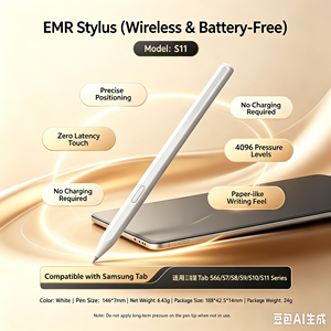 Lápiz Óptico Pasivo Samsung EMR Compatible con <span class=keywords><strong>Tab</strong></span> S11/S11 Ultra, Puntas de Repuesto con Pinzas, 4096 Niveles de Sensibilidad a la Presión - Product Image 2