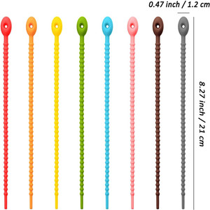 Multi Purpose Colorful Silicone Ties Bag <b>Clip</b> Cable <b>Straps</b> Bread Tie Reusable Rubber Twist Tie - Product Image 3