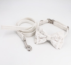 <span class=keywords><strong>Collar</strong></span> de boda de encaje blanco para mascotas, correa de alta calidad, eco-personalizado, venta al por mayor - Product Image 2