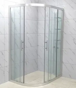 Cabina doccia da bagno di forma semicircolare con struttura in alluminio portatile cabine di recinzione per bagno scorrevole porta doccia in vetro con M impermeabile