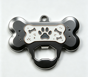 Abridor de botellas geométrico con forma de perro, herramienta de barra de metal, llavero con diseño de llanta de coche, recuerdo de fiesta - Product Image 2