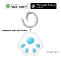 Mini traceur GPS intelligent en forme de patte, compatible iOS, collier pour chats et chiens, traceur de localisation des animaux de compagnie