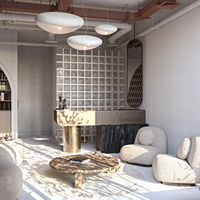 Conception d'intérieur de salon de coiffure moderne haut de gamme, chic et industriel, sur mesure, avec personnalisation complète du magasin et mobilier de salon